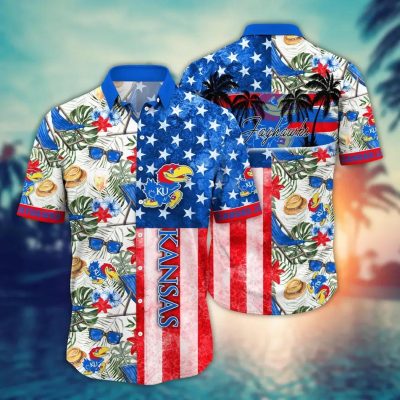 Kansas Jayhawks NCAA Flower Aloha Hawaiian Shirt 12, NCAA Hawaiian Shirt
