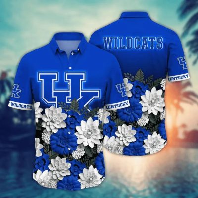 Kentucky Wildcats NCAA Flower Aloha Hawaiian Shirt 13, NCAA Hawaiian Shirt