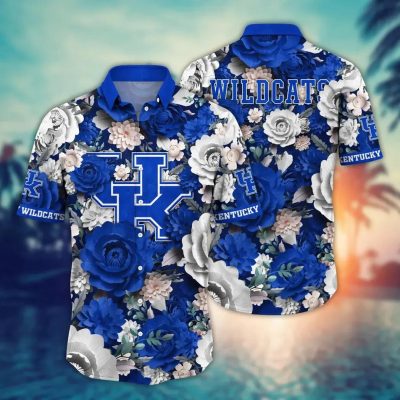 Kentucky Wildcats NCAA Flower Aloha Hawaiian Shirt 4, NCAA Hawaiian Shirt