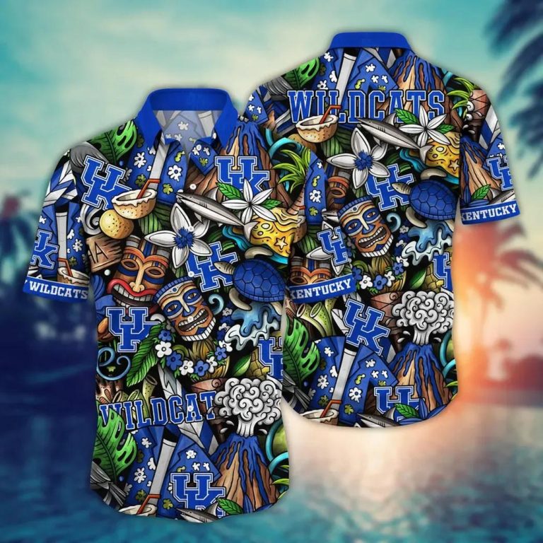 Kentucky Wildcats NCAA Flower Aloha Hawaiian Shirt 6, NCAA Hawaiian Shirt