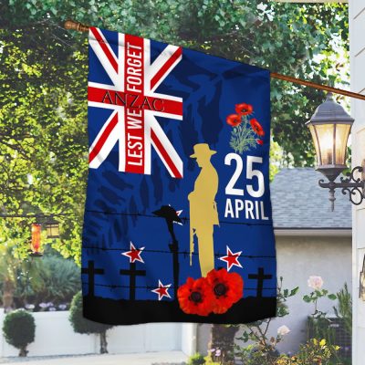 New Zealand Veteran Anzac Day Flag Lest We Forget LHA2077F - Flagwix New Zealand Veteran Anzac Day Flag Lest We Forget LHA2077F - Flagwix