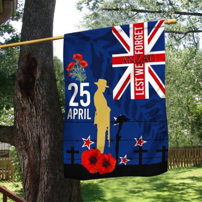 New Zealand Veteran Anzac Day Flag Lest We Forget LHA2077F - Flagwix New Zealand Veteran Anzac Day Flag Lest We Forget LHA2077F - Flagwix