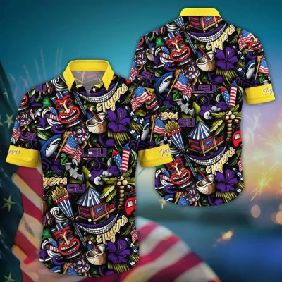 LSU TIGERS NCAA Flower Aloha Hawaiian Shirt 12, NCAA Hawaiian Shirt LSU TIGERS NCAA Flower Aloha Hawaiian Shirt 12, NCAA Hawaiian Shirt