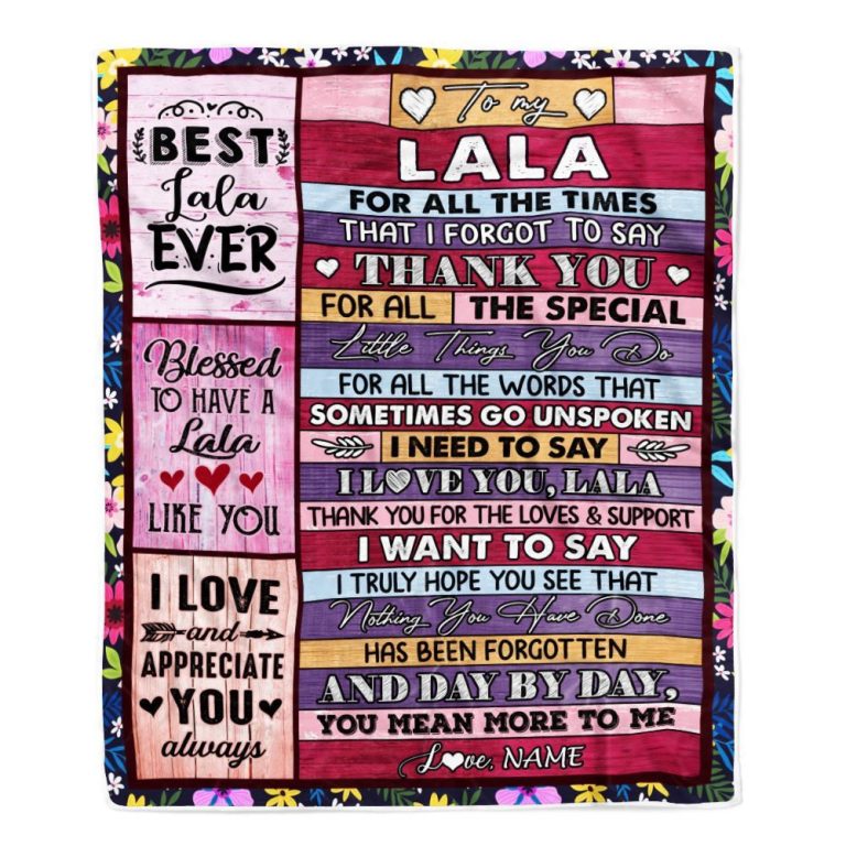 Lala Blanket From Granddaughter Grandson Thank You For The Love, Personalized Blanket For Mom, Mother's Day Gifts Blanket
