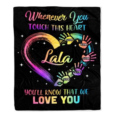 Lala Blanket From Grandkids Granddaughter Grandson We Love You Grandparent, Personalized Blanket For Mom, Mother's Day Gifts Blanket