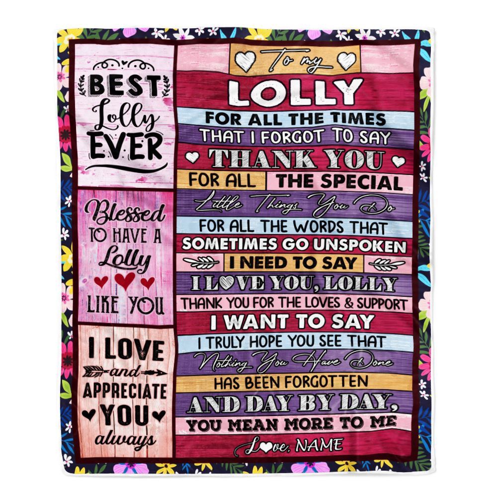 Lolly Blanket From Granddaughter Grandson Thank You For The Love, Personalized Blanket For Mom, Mother's Day Gifts Blanket