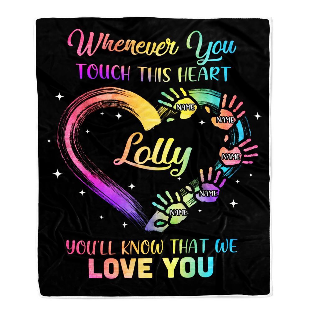 Lolly Blanket From Grandkids Granddaughter Grandson We Love You Grandparent, Personalized Blanket For Mom, Mother's Day Gifts Blanket