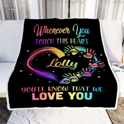 Lolly Blanket From Grandkids Granddaughter Grandson We Love You Grandparent, Personalized Blanket For Mom, Mother's Day Gifts Blanket