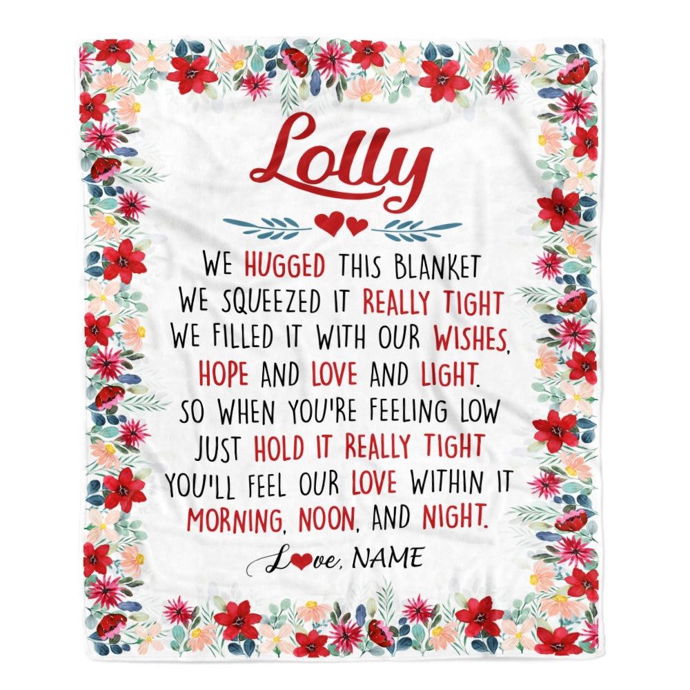 Lolly Blanket From Grandkids Grandson Granddaughter We Hugged This Blanket, Personalized Blanket For Mom, Mother's Day Gifts Blanket Lolly Blanket From Grandkids Grandson Granddaughter We Hugged This Blanket, Personalized Blanket For Mom, Mother's Day Gifts Blanket