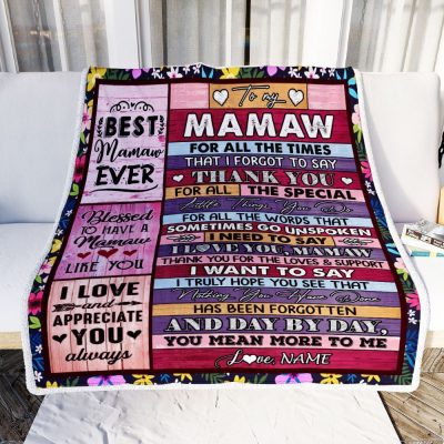 Mamaw Blanket From Granddaughter Grandson Thank You For The Love, Personalized Blanket For Mom, Mother's Day Gifts Blanket