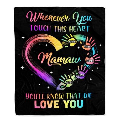 Mamaw Blanket From Grandkids Granddaughter Grandson We Love You Grandparent, Personalized Blanket For Mom, Mother's Day Gifts Blanket