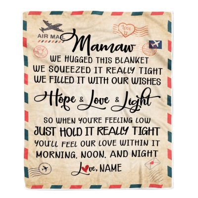 Mamaw Blanket From Grandkids We Hugged This Blanket Mail Letter, Personalized Blanket For Mom, Mother's Day Gifts Blanket