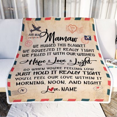Mamaw Blanket From Grandkids We Hugged This Blanket Mail Letter, Personalized Blanket For Mom, Mother's Day Gifts Blanket
