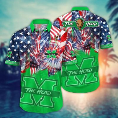 Marshall Thundering Herd NCAA Flower Aloha Hawaiian Shirt 12, NCAA Hawaiian Shirt