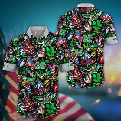 Marshall Thundering Herd NCAA Flower Aloha Hawaiian Shirt 14, NCAA Hawaiian Shirt