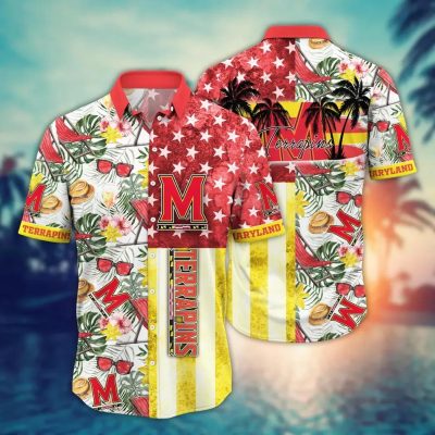 Maryland Terrapins NCAA Flower Aloha Hawaiian Shirt 11, NCAA Hawaiian Shirt