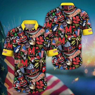 Maryland Terrapins NCAA Flower Aloha Hawaiian Shirt 14, NCAA Hawaiian Shirt