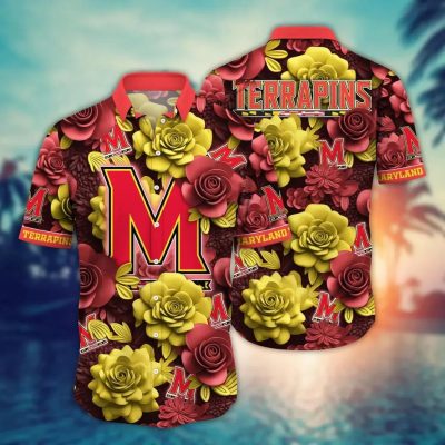 Maryland Terrapins NCAA Flower Aloha Hawaiian Shirt 7, NCAA Hawaiian Shirt