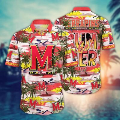 Maryland Terrapins NCAA Flower Aloha Hawaiian Shirt 9, NCAA Hawaiian Shirt