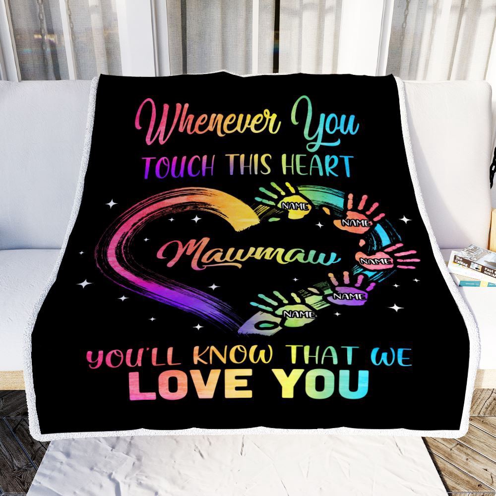 Mawmaw Blanket From Grandkids Granddaughter Grandson We Love You Grandparent Bed, Personalized Blanket For Mom, Mother's Day Gifts Blanket