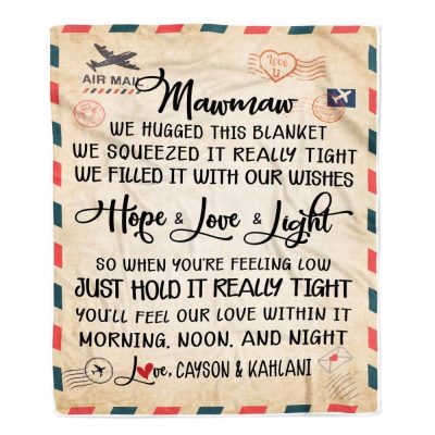 Mawmaw Blanket From Grandkids We Hugged This Blanket Mail Letter, Personalized Blanket For Mom, Mother's Day Gifts Blanket
