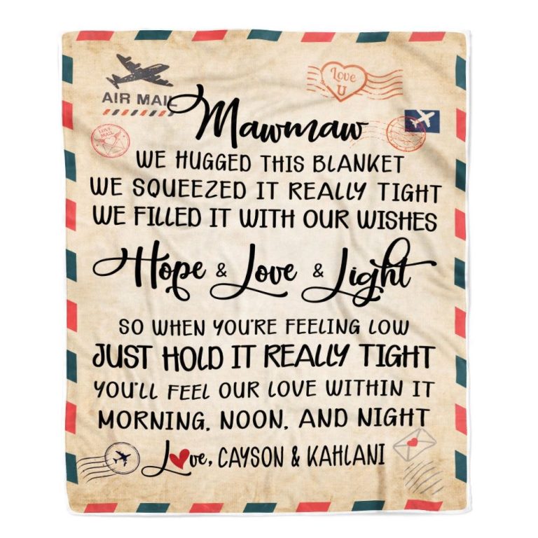 Mawmaw Blanket From Grandkids We Hugged This Blanket Mail Letter, Personalized Blanket For Mom, Mother's Day Gifts Blanket