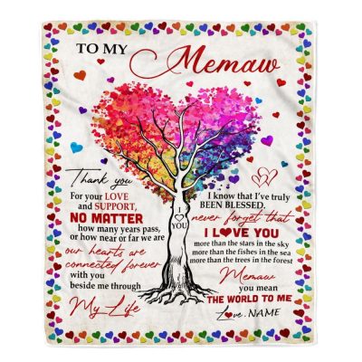 Memaw Blanket From Grandkids Never Forget That I Love You You Mean The World to Me, Personalized Blanket For Mom, Mother's Day Gifts Blanket