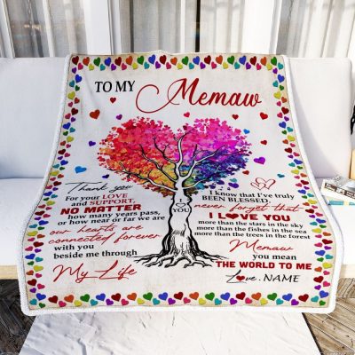 Memaw Blanket From Grandkids Never Forget That I Love You You Mean The World to Me, Personalized Blanket For Mom, Mother's Day Gifts Blanket