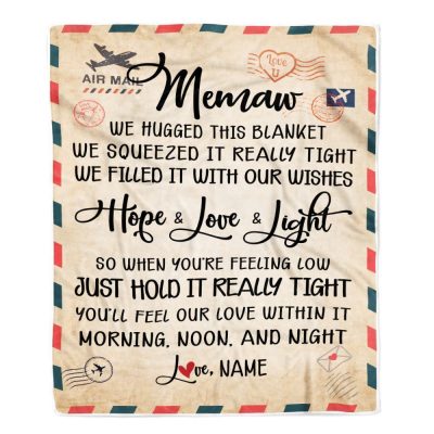 Memaw Blanket From Kids We Hugged This Blanket Mail Letter, Personalized Blanket For Mom, Mother's Day Gifts Blanket