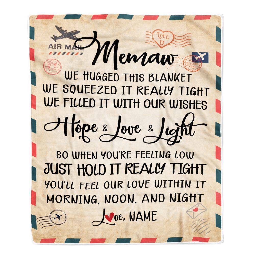 Memaw Blanket From Kids We Hugged This Blanket Mail Letter, Personalized Blanket For Mom, Mother's Day Gifts Blanket