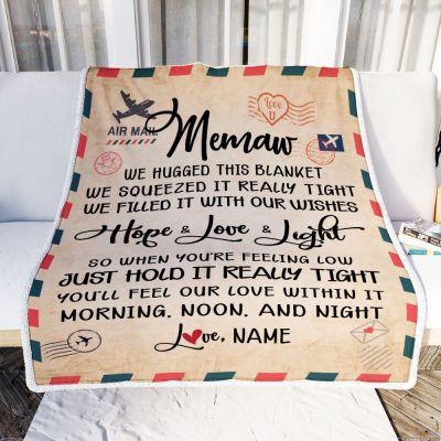 Memaw Blanket From Kids We Hugged This Blanket Mail Letter, Personalized Blanket For Mom, Mother's Day Gifts Blanket
