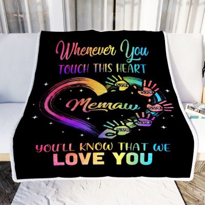Memaw Blanket from Grandkids Granddaughter Grandson We Love You Grandparent, Personalized Blanket For Mom, Mother's Day Gifts Blanket