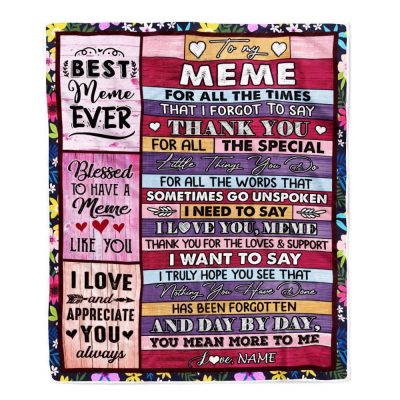 Meme Blanket From Granddaughter Grandson Thank You For The Love, Personalized Blanket For Mom, Mother's Day Gifts Blanket