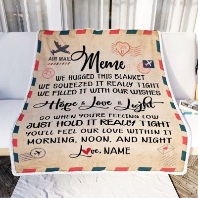 Meme Blanket From Grandkids We Hugged This Blanket Mail Letter, Personalized Blanket For Mom, Mother's Day Gifts Blanket