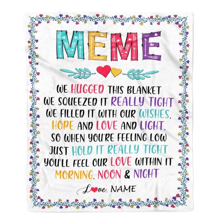 Meme Blanket From Grandkids We Hugged This Blanket, Personalized Blanket For Mom, Mother's Day Gifts Blanket