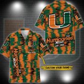 Miami Hurricanes Aloha Hawaiian Shirt Custom Your Name, NCAA Hawaiian Shirt