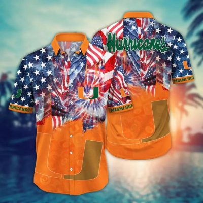 Miami Hurricanes NCAA Flower Aloha Hawaiian Shirt 8, NCAA Hawaiian Shirt