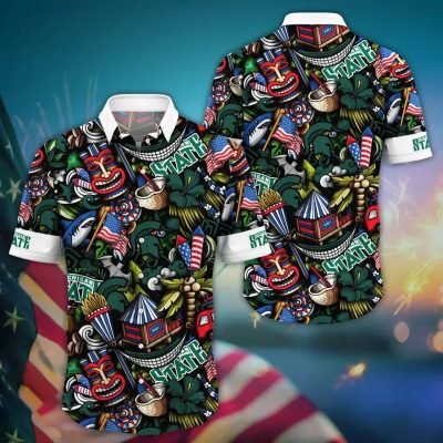 Michigan State Spartans NCAA Flower Aloha Hawaiian Shirt 13, NCAA Hawaiian Shirt