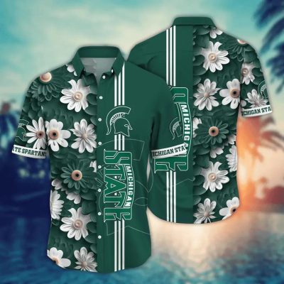 Michigan State Spartans Style Hot Trending Summer NCAA Flower Aloha Hawaiian Shirt, NCAA Hawaiian Shirt