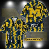 Michigan Wolverines Aloha Hawaiian Shirt Custom Your Name, NCAA Hawaiian Shirt