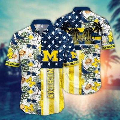 Michigan Wolverines Style Hot Trending Summer NCAA Flower Aloha Hawaiian Shirt 11, NCAA Hawaiian Shirt