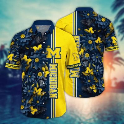Michigan Wolverines Style Hot Trending Summer NCAA Flower Aloha Hawaiian Shirt 3, NCAA Hawaiian Shirt