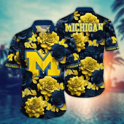 Michigan Wolverines Style Hot Trending Summer NCAA Flower Aloha Hawaiian Shirt 7, NCAA Hawaiian Shirt