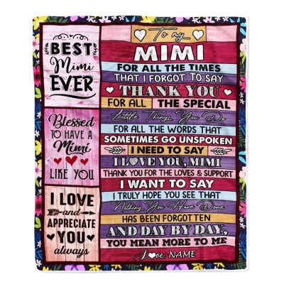 Mimi Blanket From Granddaughter Grandson Thank You For The Love, Personalized Blanket For Mom, Mother's Day Gifts Blanket
