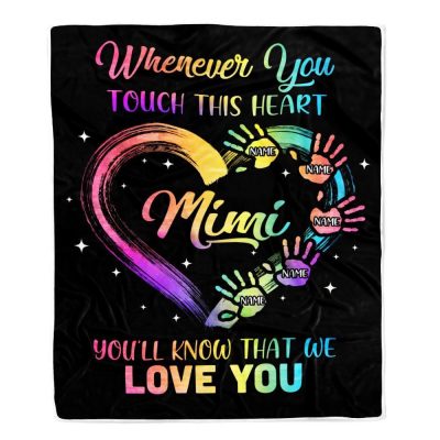Mimi Blanket From Grandkids Granddaughter Grandson We Love You Grandparent, Personalized Blanket For Mom, Mother's Day Gifts Blanket