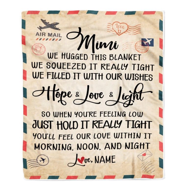 Mimi Blanket From Grandkids We Hugged This Blanket Mail Letter, Personalized Blanket For Mom, Mother's Day Gifts Blanket