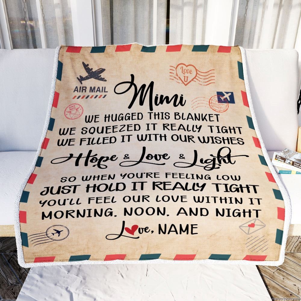 Mimi Blanket From Grandkids We Hugged This Blanket Mail Letter, Personalized Blanket For Mom, Mother's Day Gifts Blanket Mimi Blanket From Grandkids We Hugged This Blanket Mail Letter, Personalized Blanket For Mom, Mother's Day Gifts Blanket