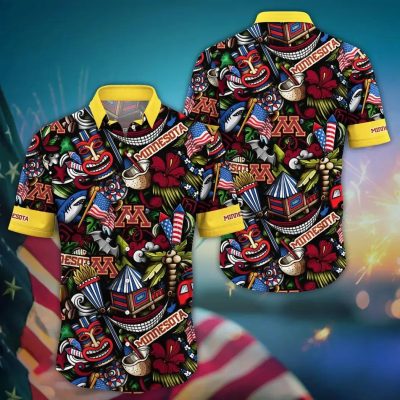 Minnesota Golden Gophers NCAA Flower Aloha Hawaiian Shirt 13, NCAA Hawaiian Shirt