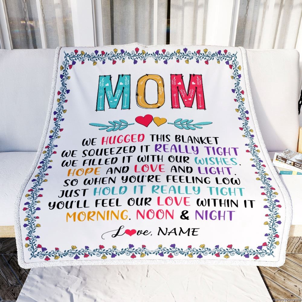Mom Blanket From Daughter Son We Hugged This Blanket 1, Personalized Blanket For Mom, Mother's Day Gifts Blanket Mom Blanket From Daughter Son We Hugged This Blanket 1, Personalized Blanket For Mom, Mother's Day Gifts Blanket