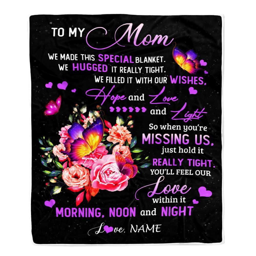 Mom Blanket From Daughter Son We Made This Special Blanket Flower, Personalized Blanket For Mom, Mother's Day Gifts Blanket